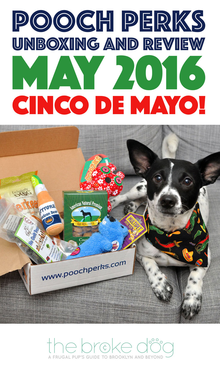 Pooch Perks starts the fiesta with the May 2016 Cinco De Mayo box! Check out our post for the full run-down and exclusive discount!