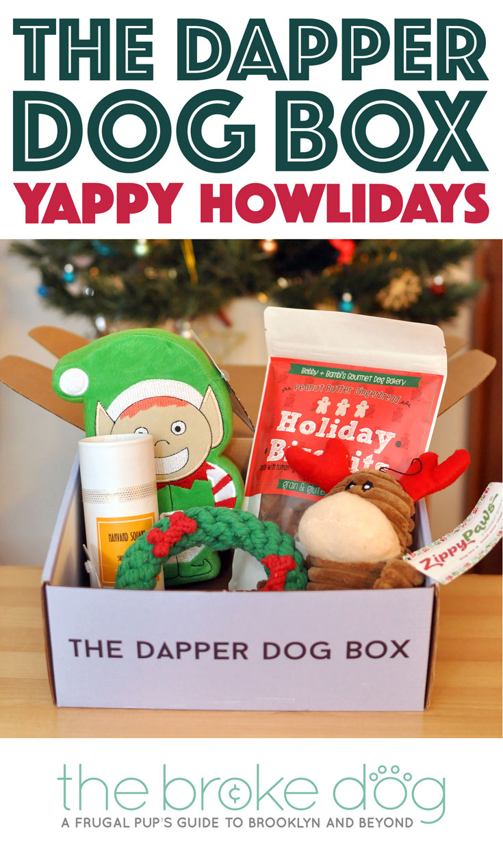 'Tis the season for holiday cheer! You'll find plenty of cheer in The Dapper Dog Box's December "Yappy Howlidays" box, which is stuffed with great goodies!