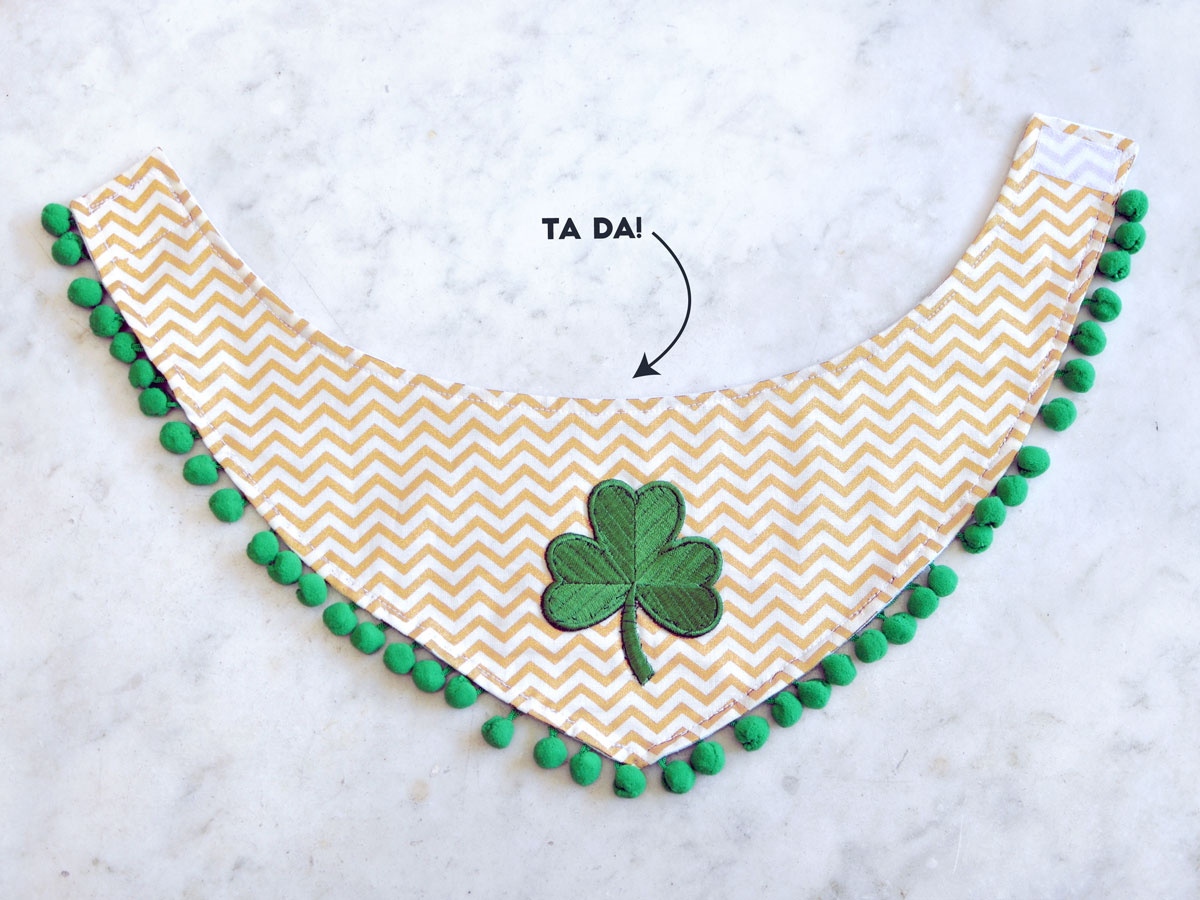 This dog bandana may look fancy, but I promise you that this DIY tutorial is probably the easiest dog bandana DIY you'll find! You don't even have to sew if you don't want to! All you need is a few simple materials and a little creativity to make your pup stand out at any event or for any holiday.