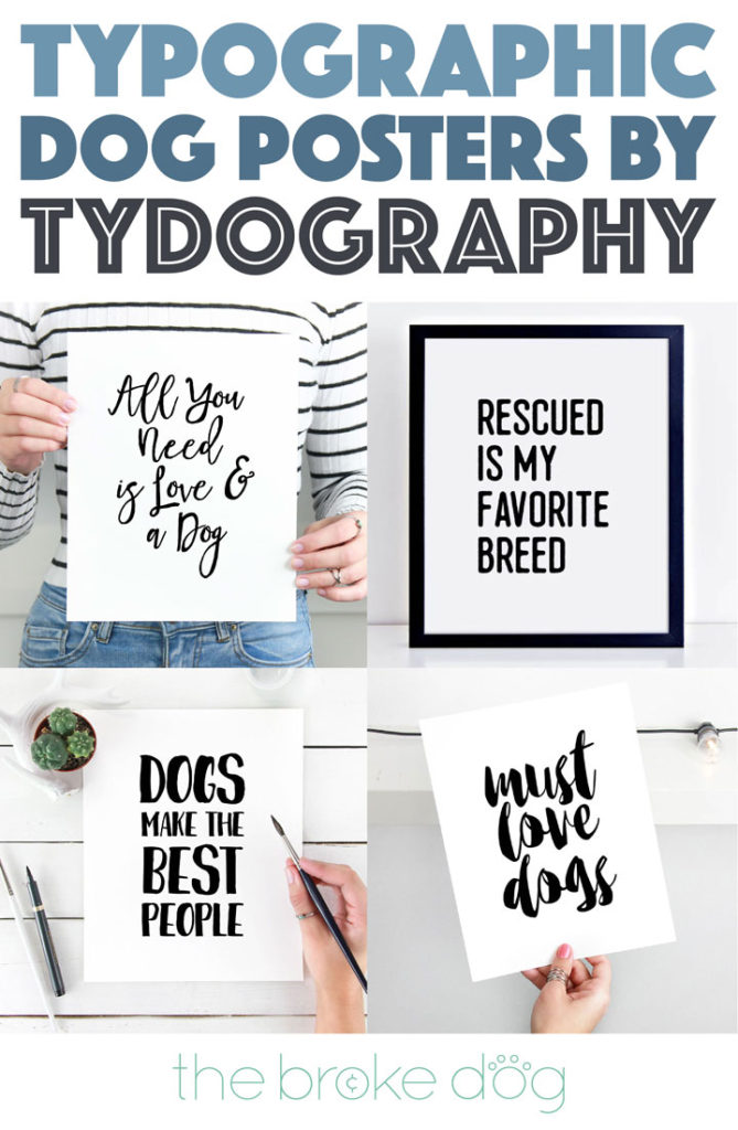 Tydography sells gorgeous printable typographic dog posters for the stylish pup lover! Best of all, they're absolutely affordable! Check out our interview with Tydography's founder and designer, Lisa, and score 20% off your purchase this month only with code THEBROKEDOG.