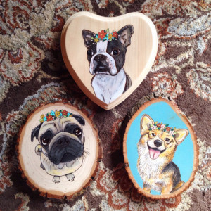 We interview Chelsea of The Pastel Pug, an Etsy shop featuring wood burned and painted human and portraits. Plus: A GIVEAWAY!