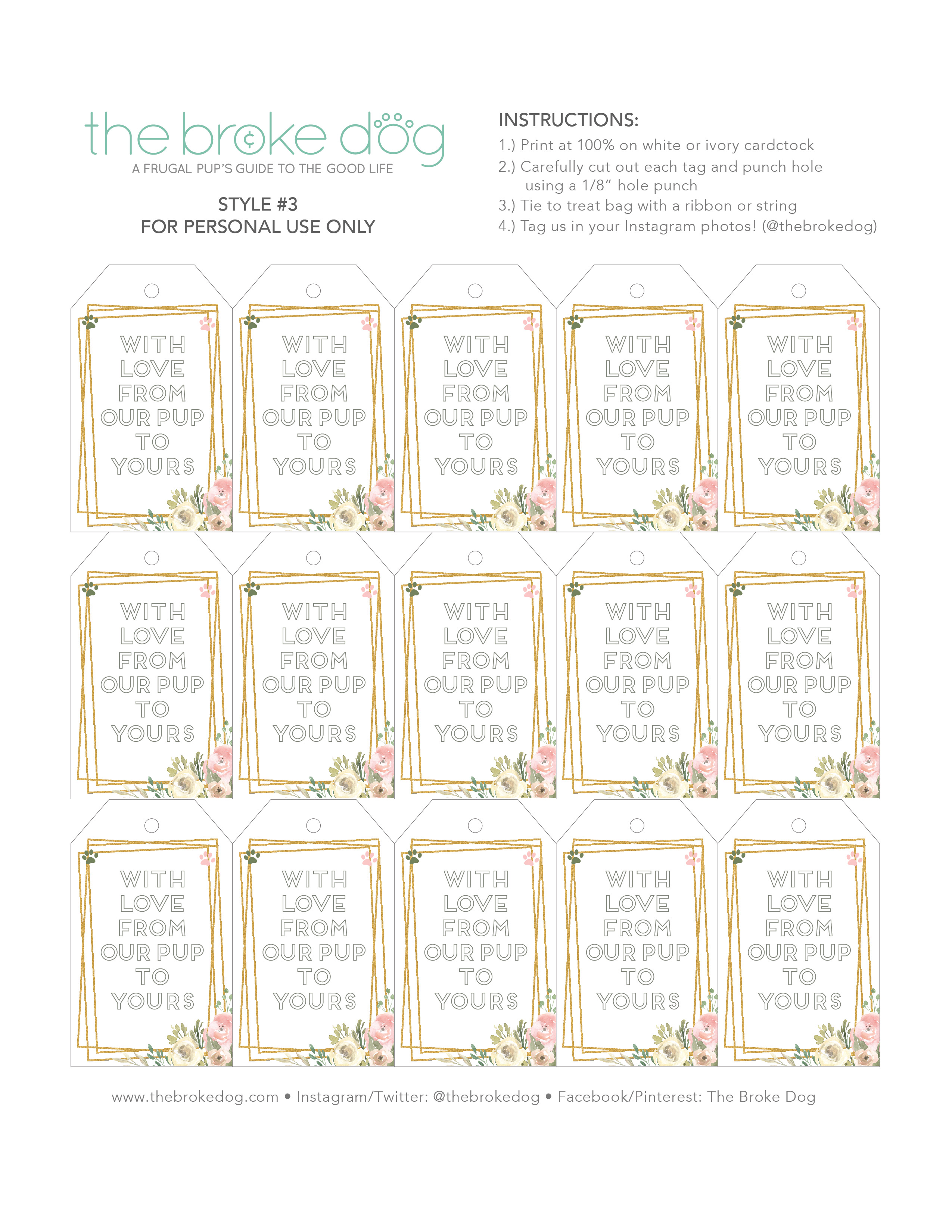 It's easier than you think to honor your pup on your wedding day! Ensure your party reaches the pups at home with these dog treat wedding favors with free printable tags.